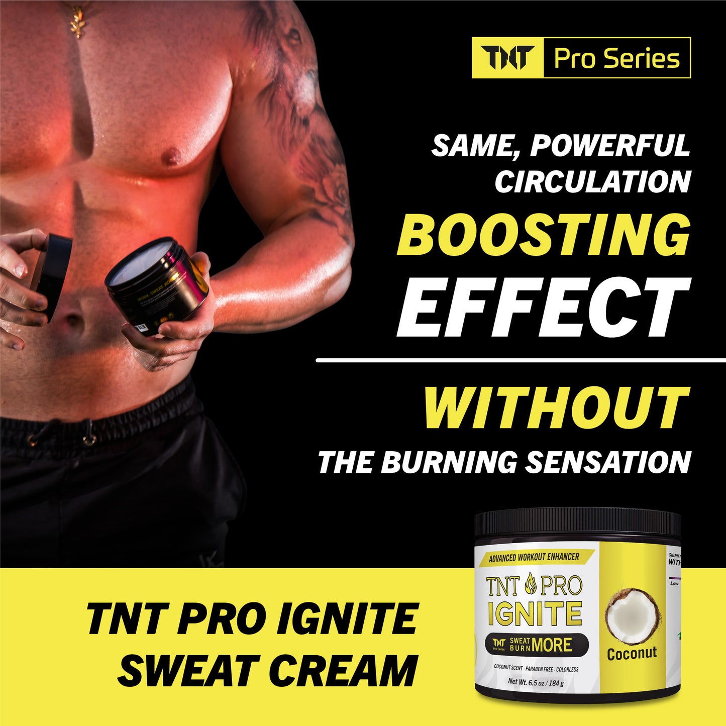 Slimming Cream for Belly with Coconut Oil - TNT Pro Ignite Sweat Cream for Men and Women - Thermogenic Weight Loss Slimming Workout Enhancer for Stomach, Abdominal Burner - TNT Pro Series